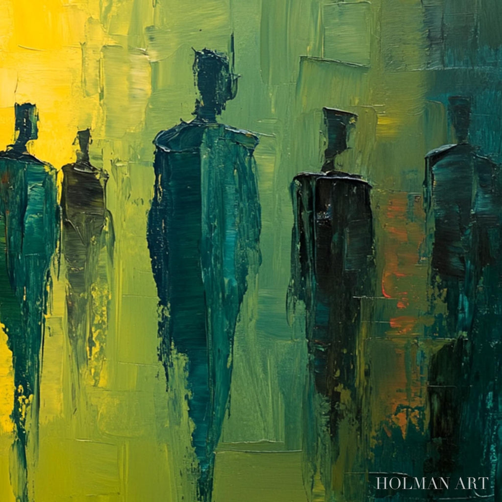 HOLMAN ART Gathering Light – Vibrant Abstract Figurative Oil Painting - image 3