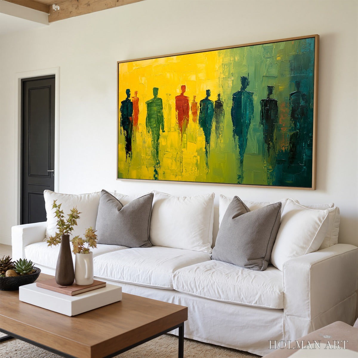 HOLMAN ART Gathering Light – Vibrant Abstract Figurative Oil Painting - image 4