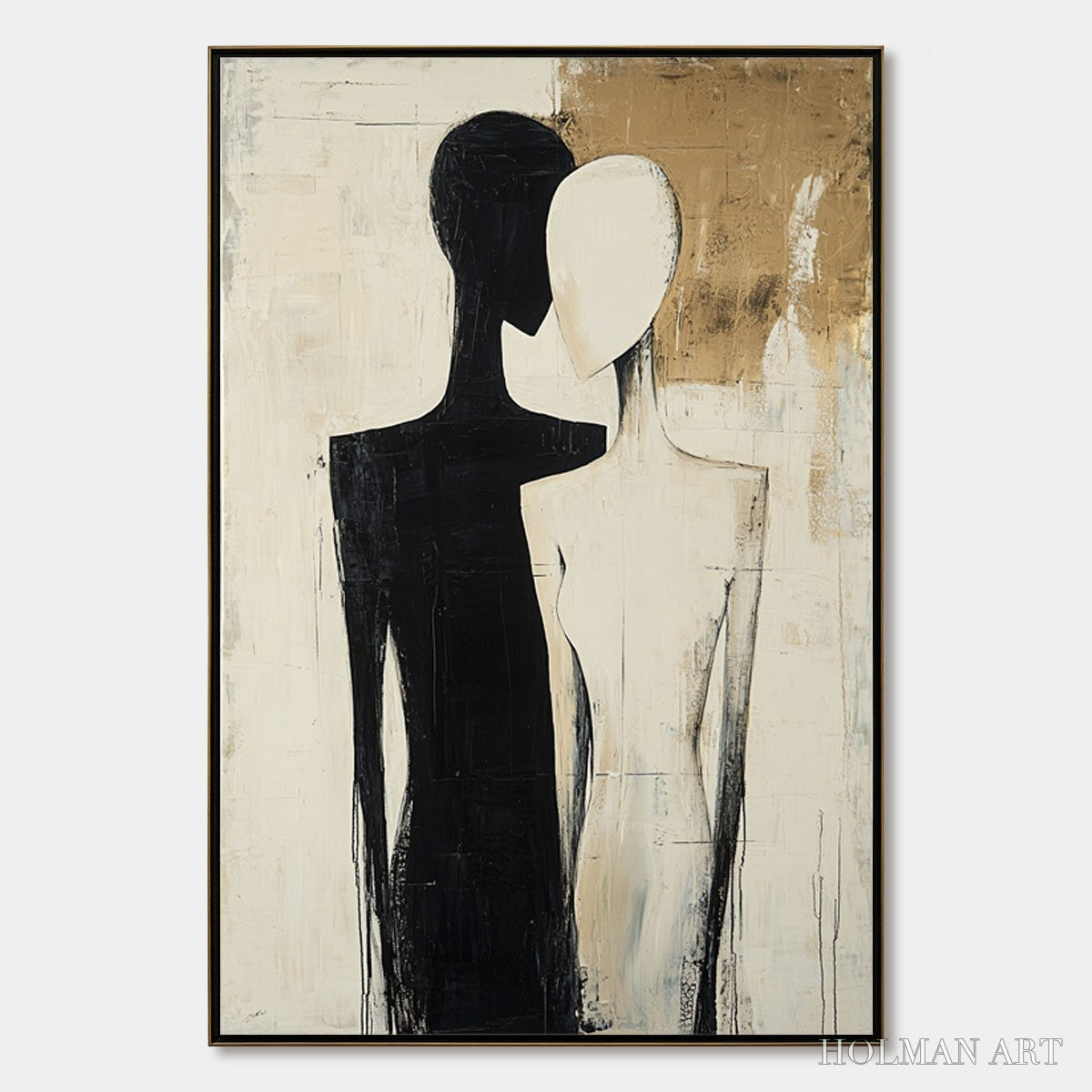 HOLMAN ART Duality – Abstract Figurative Textured Oil Painting - image 1
