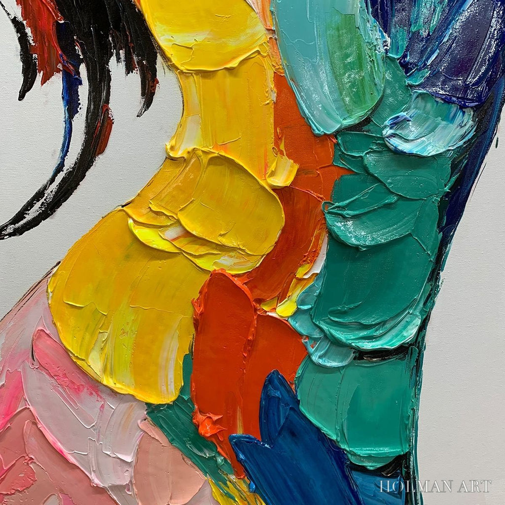 HOLMAN ART Chromatic Figure – Textured Impasto Abstract Figure Oil Painting - image 3