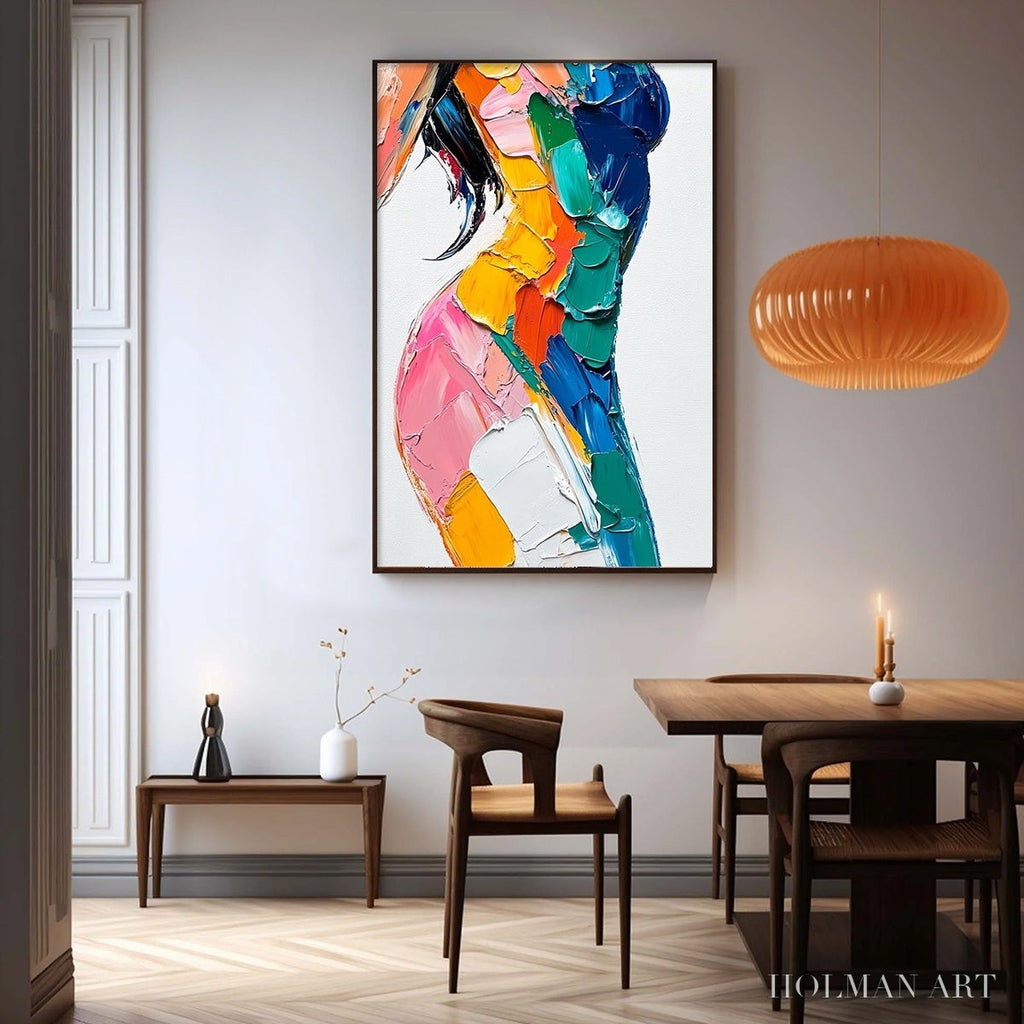 HOLMAN ART Chromatic Figure – Textured Impasto Abstract Figure Oil Painting - image 6