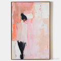 HOLMAN ART Pink Abstract – Figurative Painting, Pastel , Modern Decor, Vertical Canvas - image 1