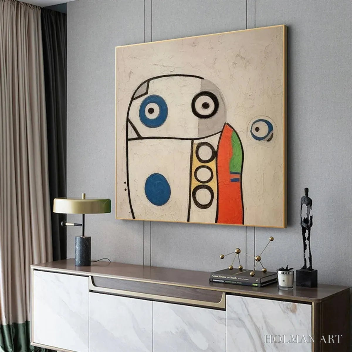 HOLMAN ART Abstract Figure – Colorful Abstract Painting, Square - image 5