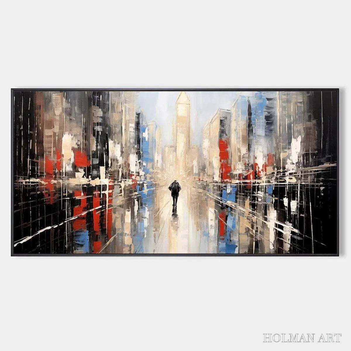 HOLMAN ART Urban Solitude – Minimalist Cityscape Painting - image 1