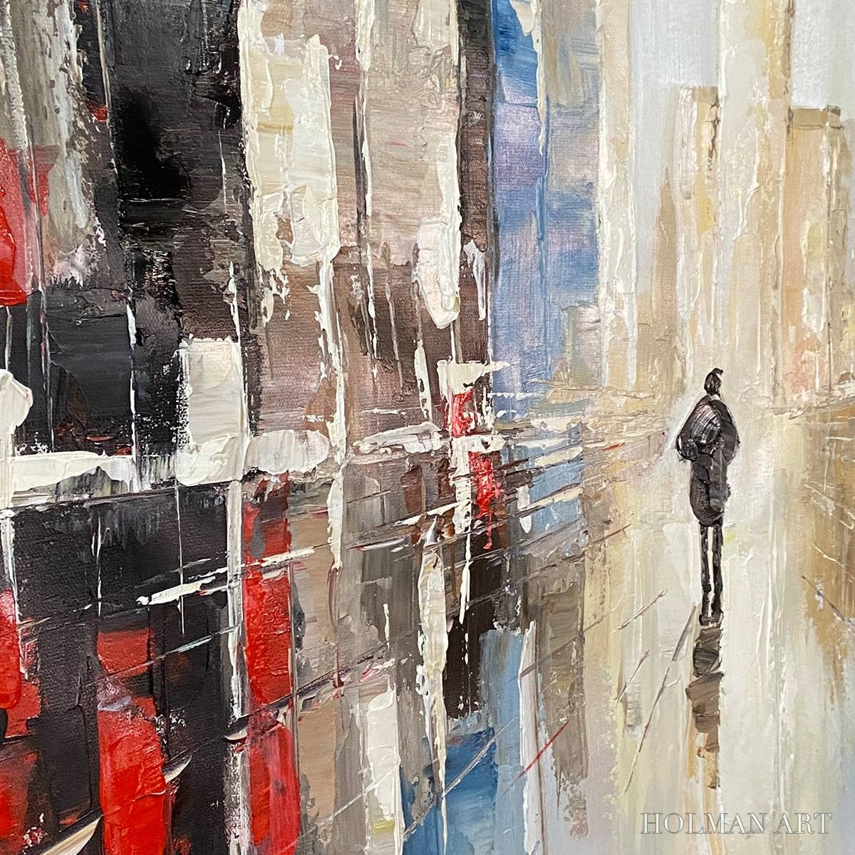 HOLMAN ART Urban Solitude – Minimalist Cityscape Painting - image 5