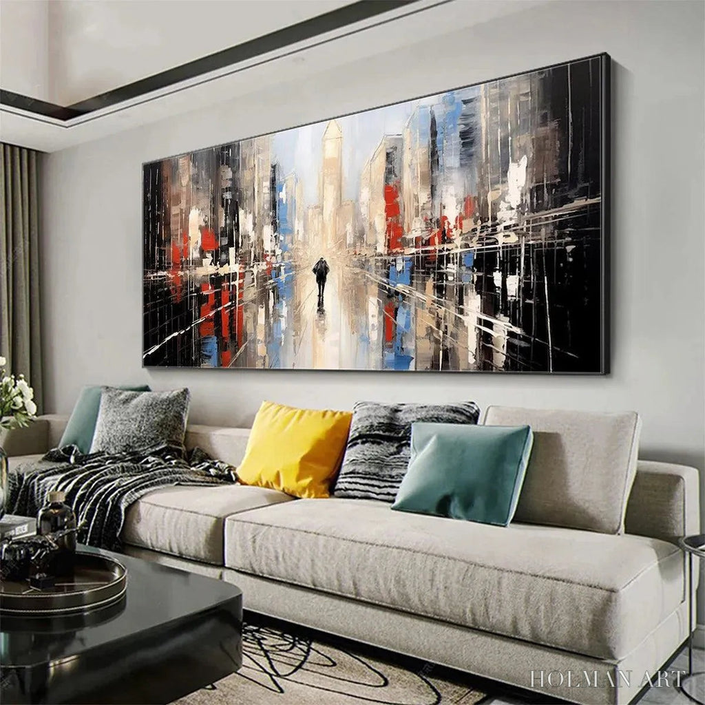 HOLMAN ART Urban Solitude – Minimalist Cityscape Painting - image 6