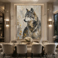 HOLMAN ART Grey Alpha – Textured Wolf Portrait Painting - image 2