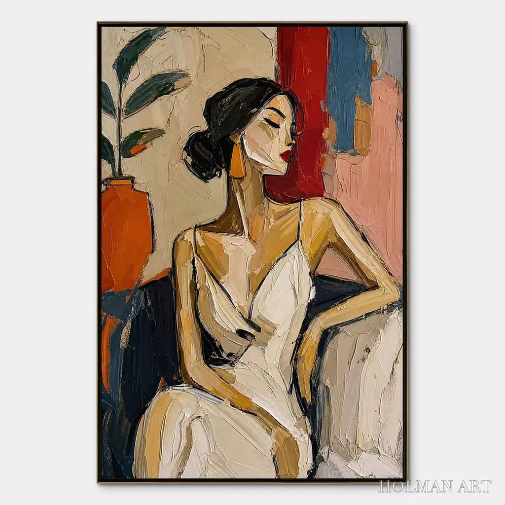 HOLMAN ART Elegant Flame – Elegant Woman Figurative Painting - image 1