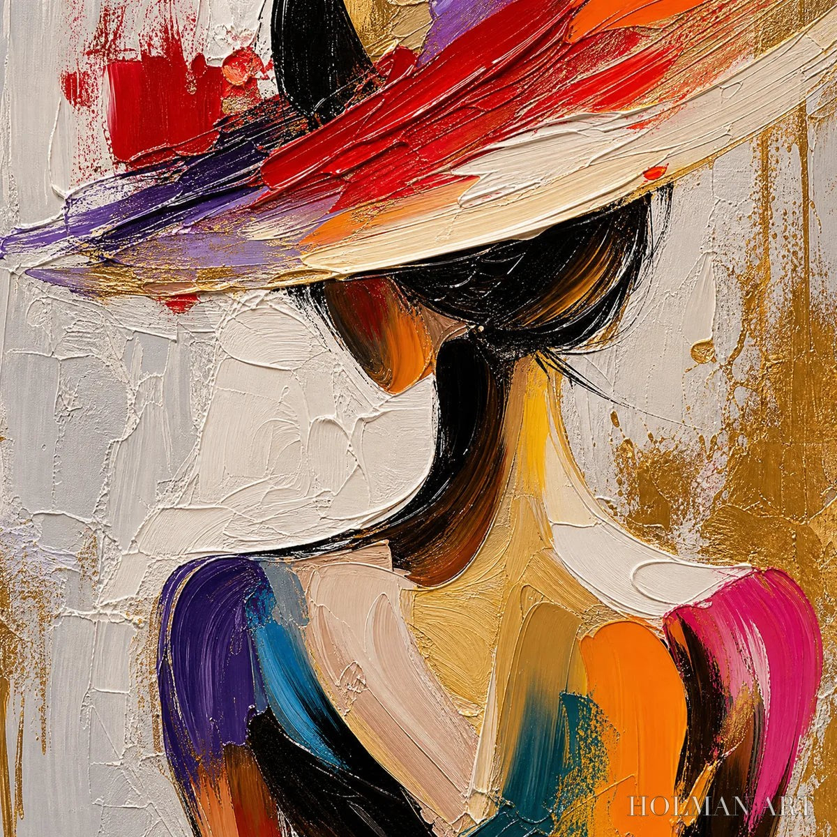 HOLMAN ART Runway Bloom – Colorful Fashion Portrait Painting - image 3