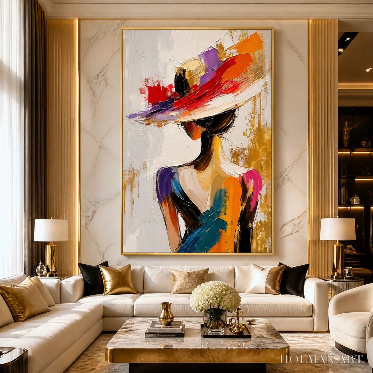HOLMAN ART Runway Bloom – Colorful Fashion Portrait Painting - image 5