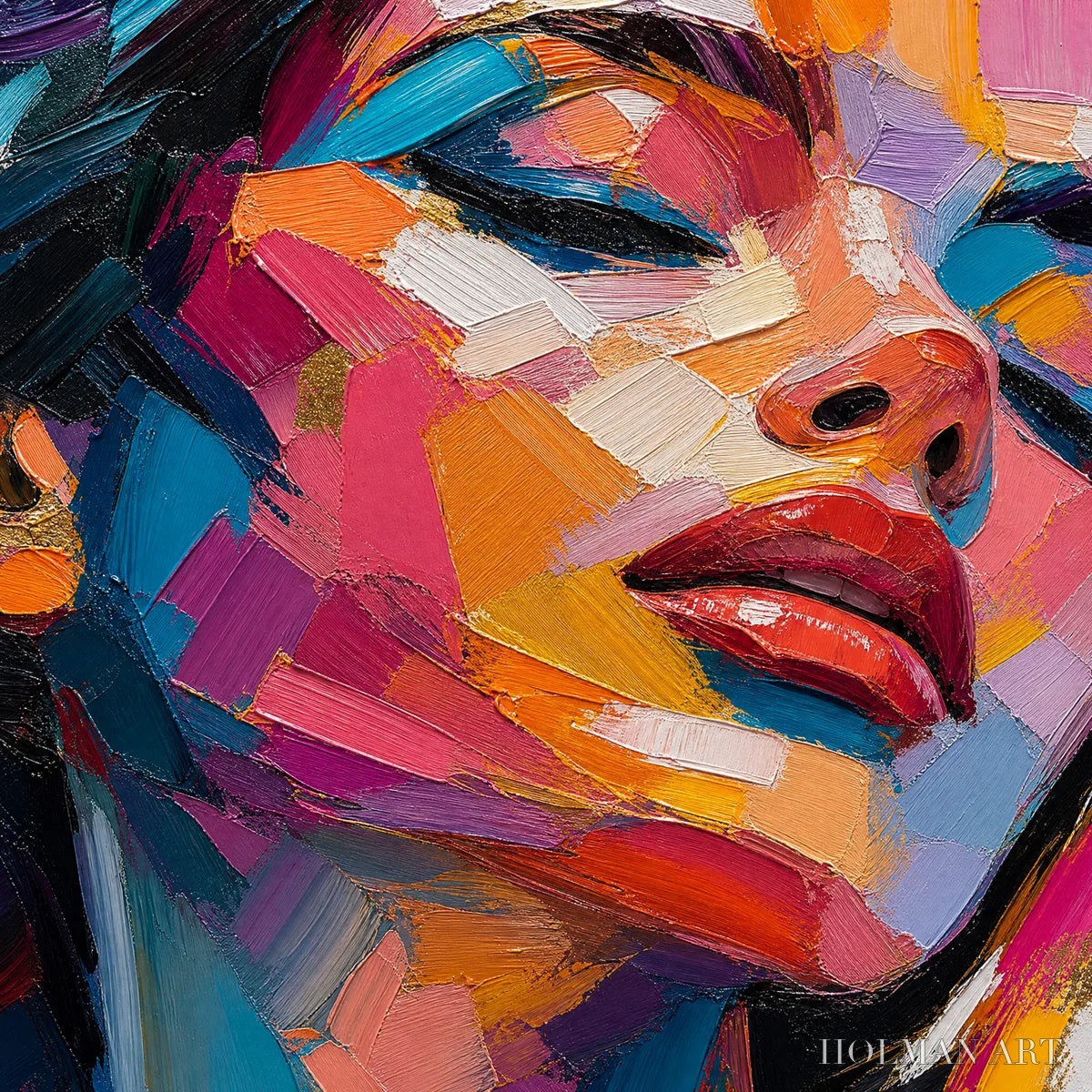 HOLMAN ART Neon Muse – Colorful Pop Art Female Portrait - image 3