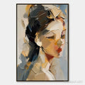 HOLMAN ART Quiet Gaze – Textured Female Portrait Painting - image 1