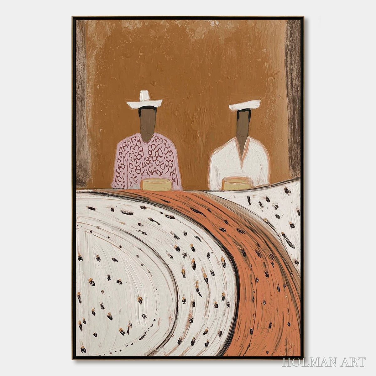 HOLMAN ART Kindred Spirits – Textured Wabi-Sabi Abstract Portrait Painting - image 1