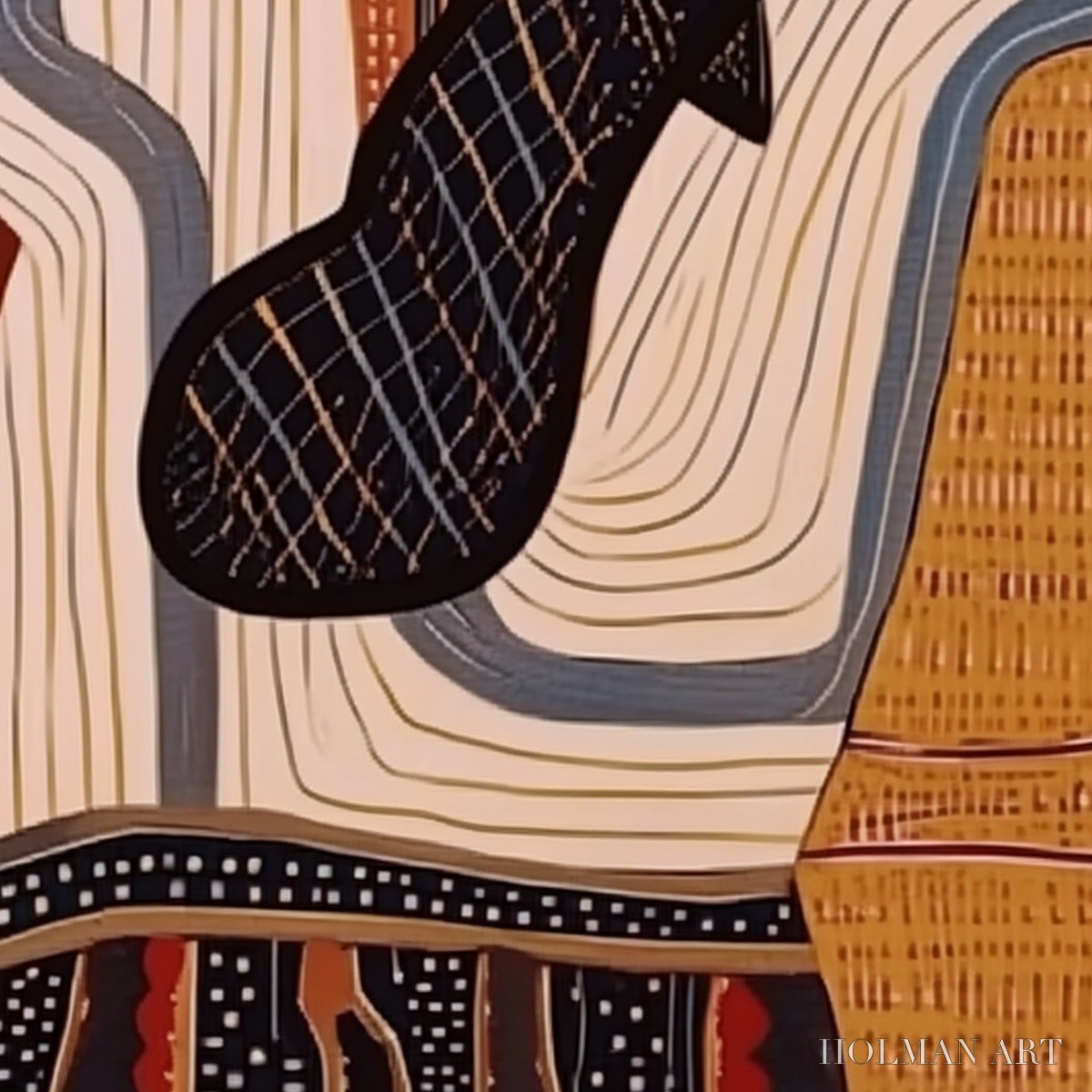 HOLMAN ART the Storyteller – Abstract Figurative Portrait Painting with Earth Tones - image 3