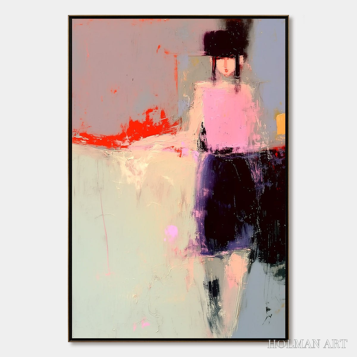HOLMAN ART Urban Muse – Abstract Figurative Portrait Oil Painting - image 1