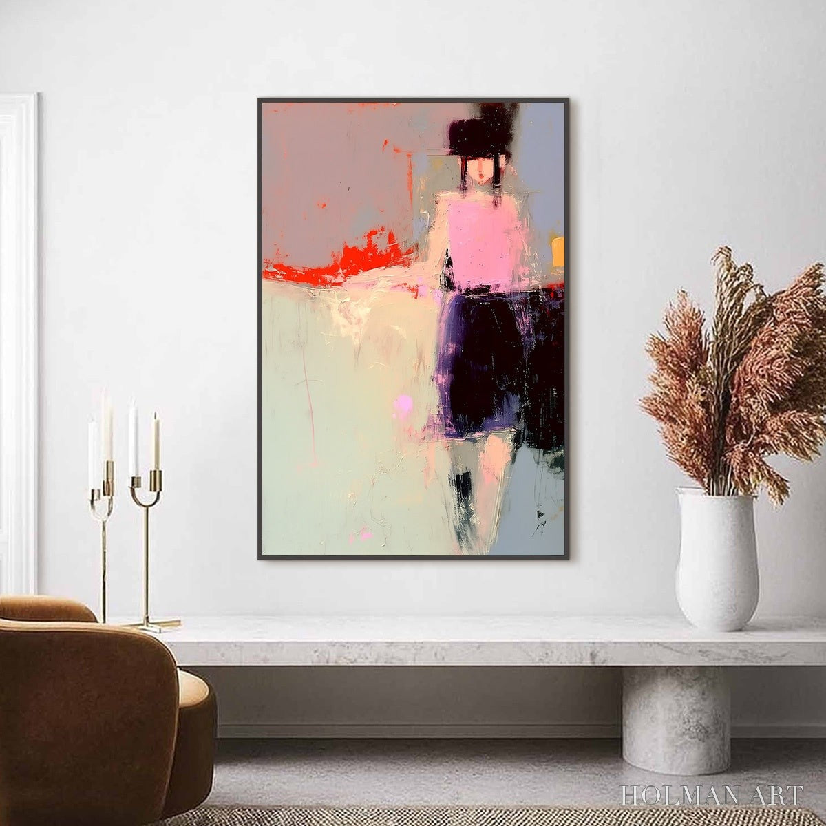 HOLMAN ART Urban Muse – Abstract Figurative Portrait Oil Painting - image 2