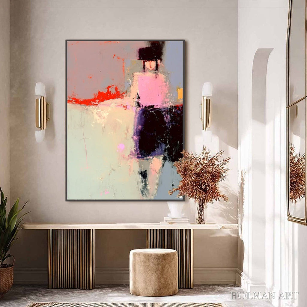 HOLMAN ART Urban Muse – Abstract Figurative Portrait Oil Painting - image 6