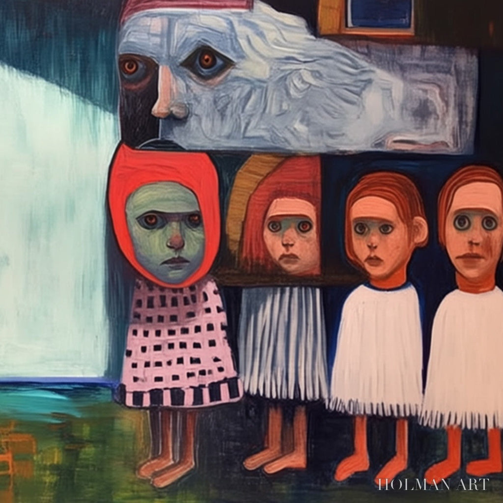 HOLMAN ART Community of Souls – Colorful Figurative Portrait Painting - image 3