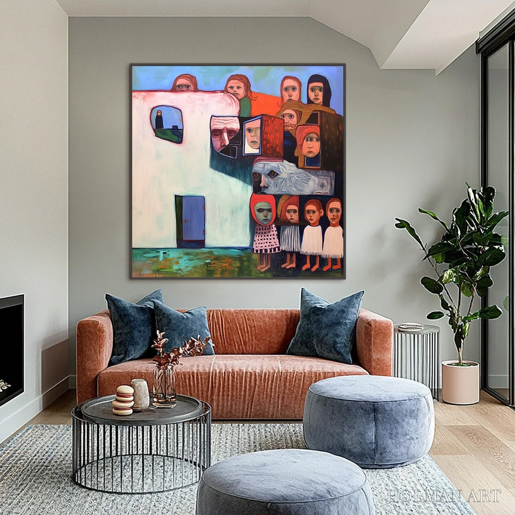 HOLMAN ART Community of Souls – Colorful Figurative Portrait Painting - image 6