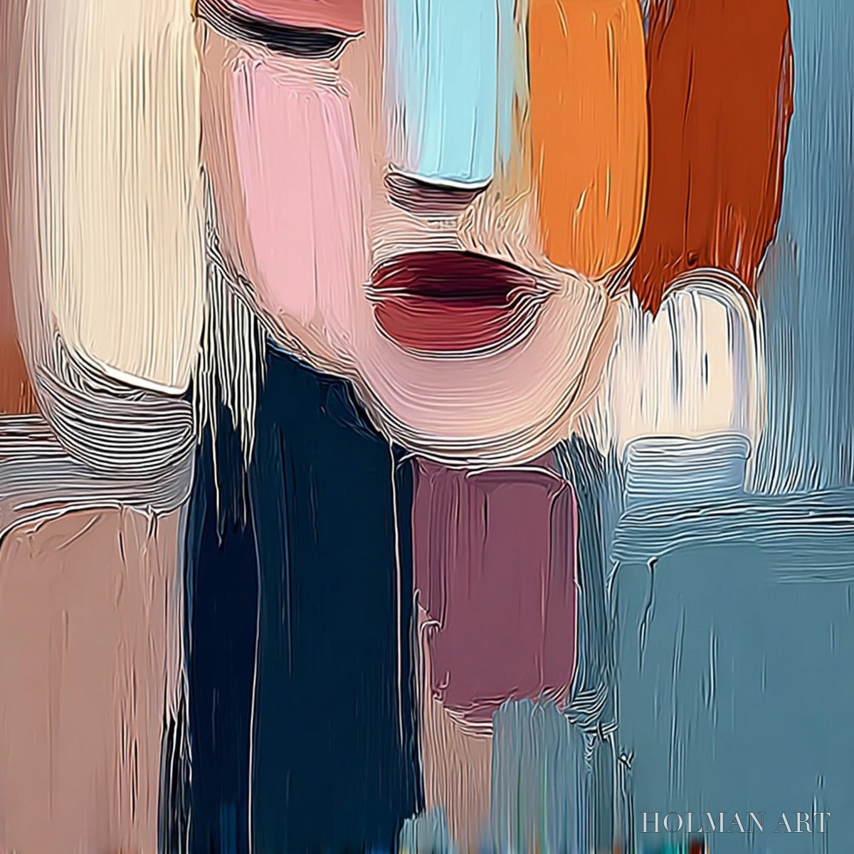 HOLMAN ART Inner Gaze – Colorful Abstract Figurative Portrait Painting - image 5