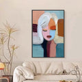 HOLMAN ART Quiet Contemplation – Textured Abstract Portrait Oil Painting - image 2