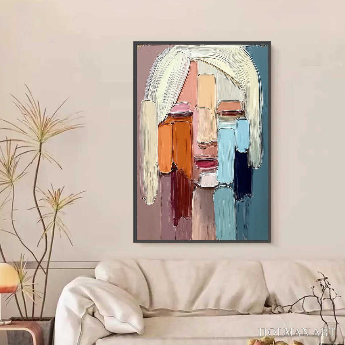 HOLMAN ART Facets – Expressive Abstract Portrait Impasto Oil Painting - image 2