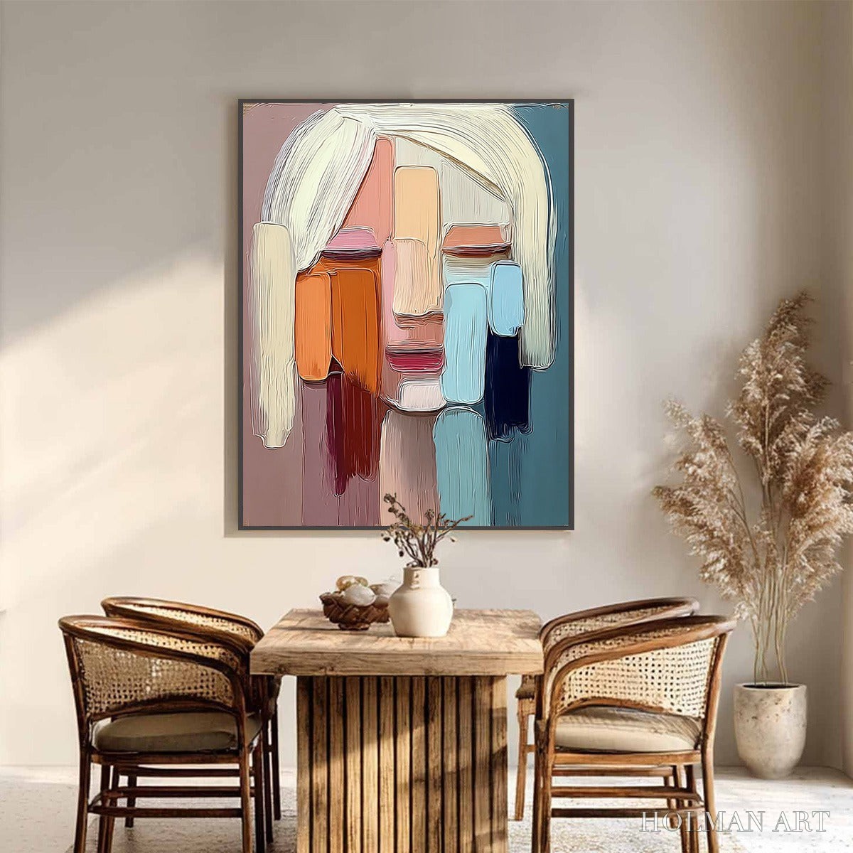 HOLMAN ART Facets – Expressive Abstract Portrait Impasto Oil Painting - image 4