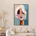 HOLMAN ART Fragmented Gaze – Textured Abstract Portrait Oil Painting for Modern Decor - image 2