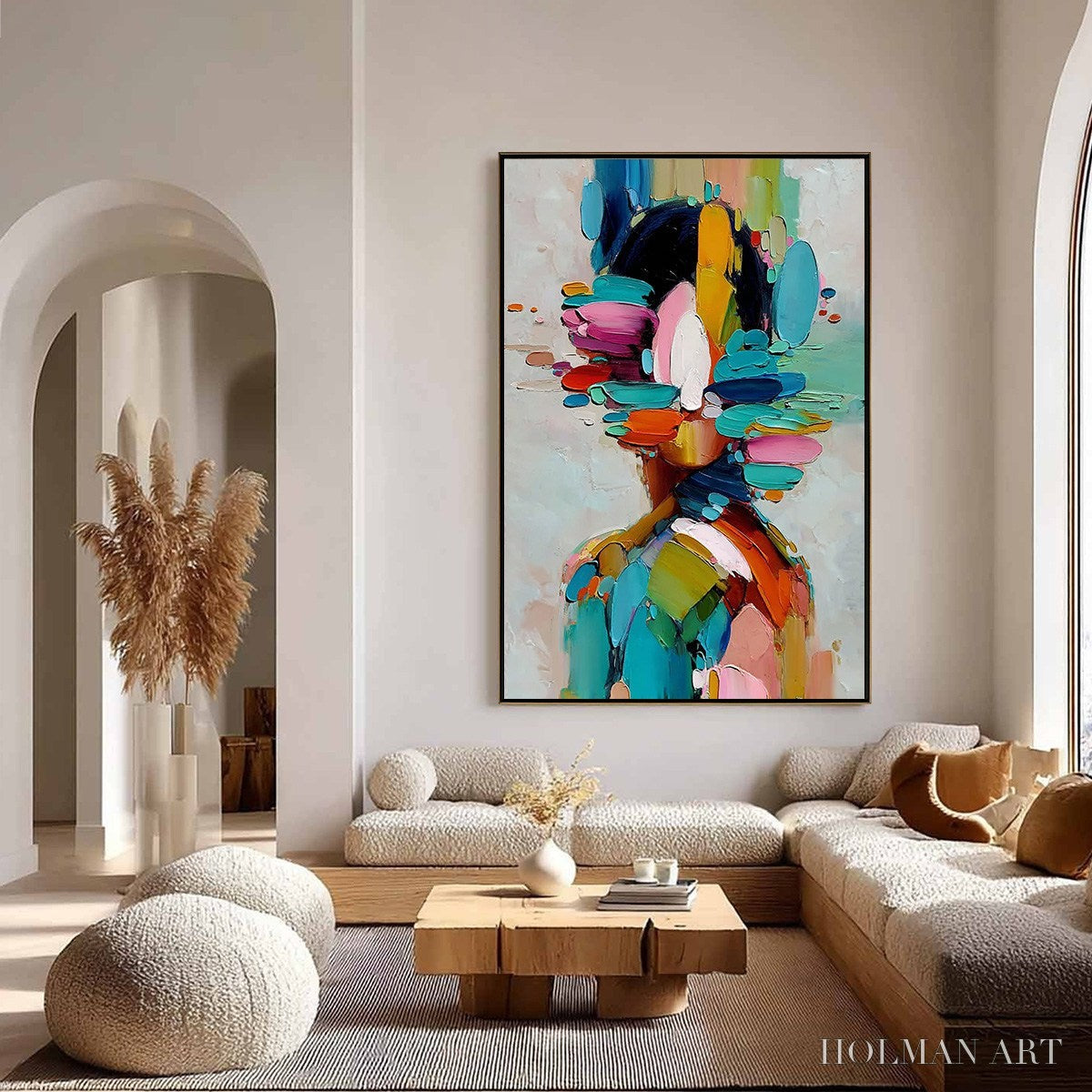 HOLMAN ART Kaleidoscope Soul – Colorful Abstract Portrait Impasto Style - image 4