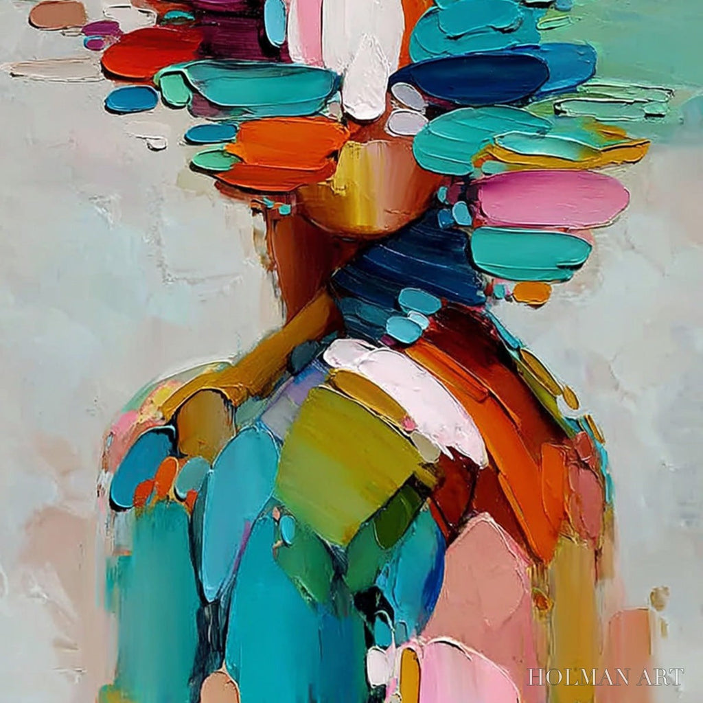 HOLMAN ART Kaleidoscope Soul – Colorful Abstract Portrait Impasto Style - image 5