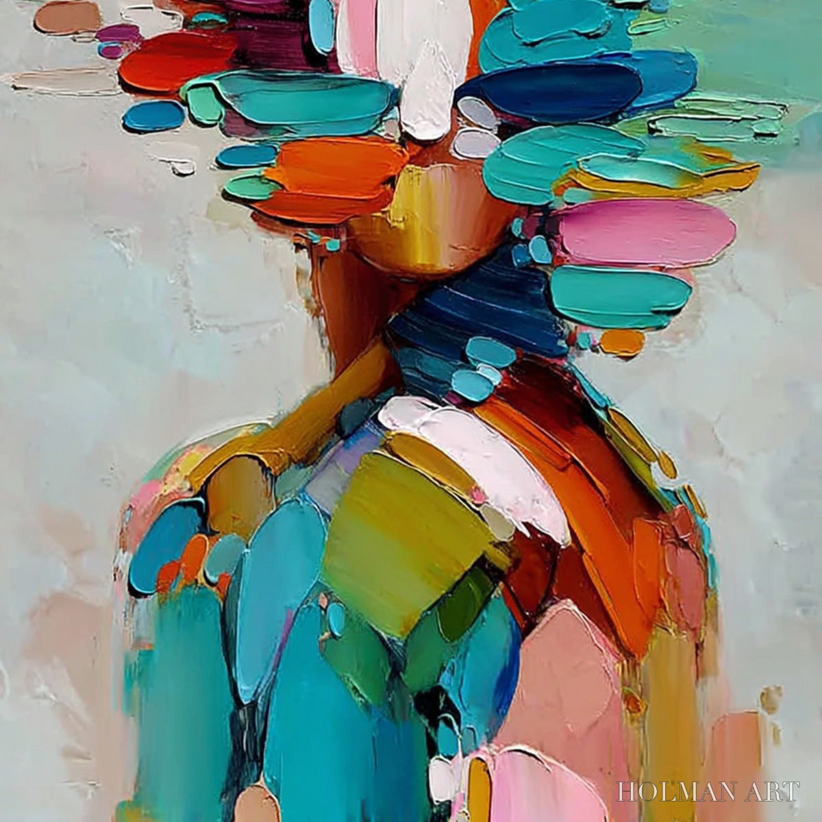 HOLMAN ART Kaleidoscope Soul – Colorful Abstract Portrait Impasto Style - image 5