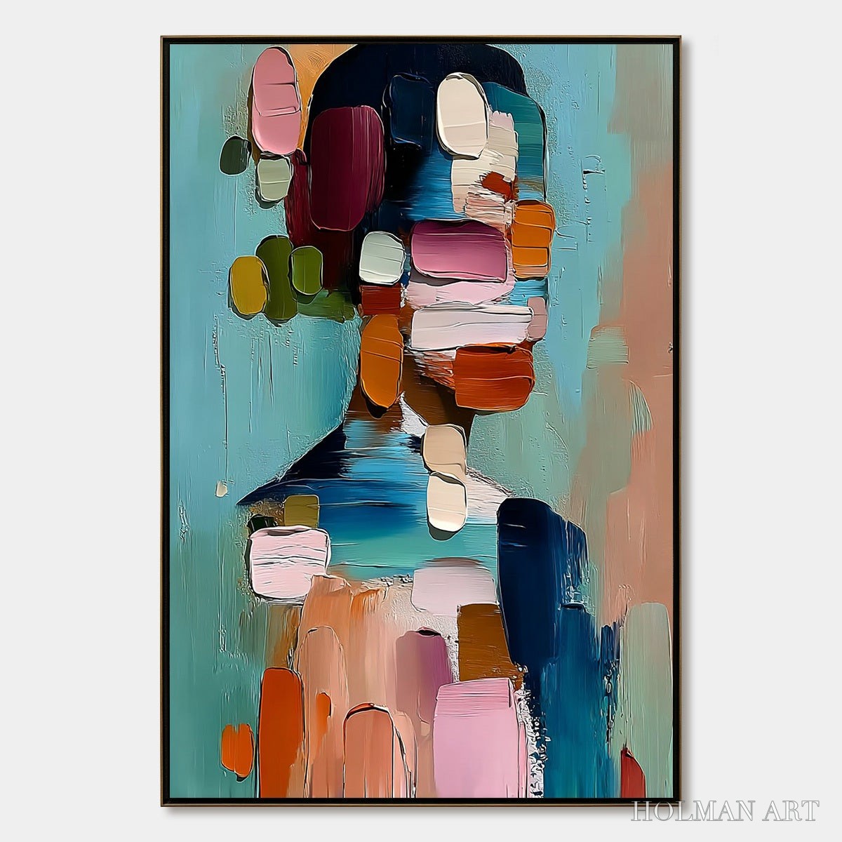 HOLMAN ART Personal Textured Abstract Portrait Impasto Oil Painting - image 1