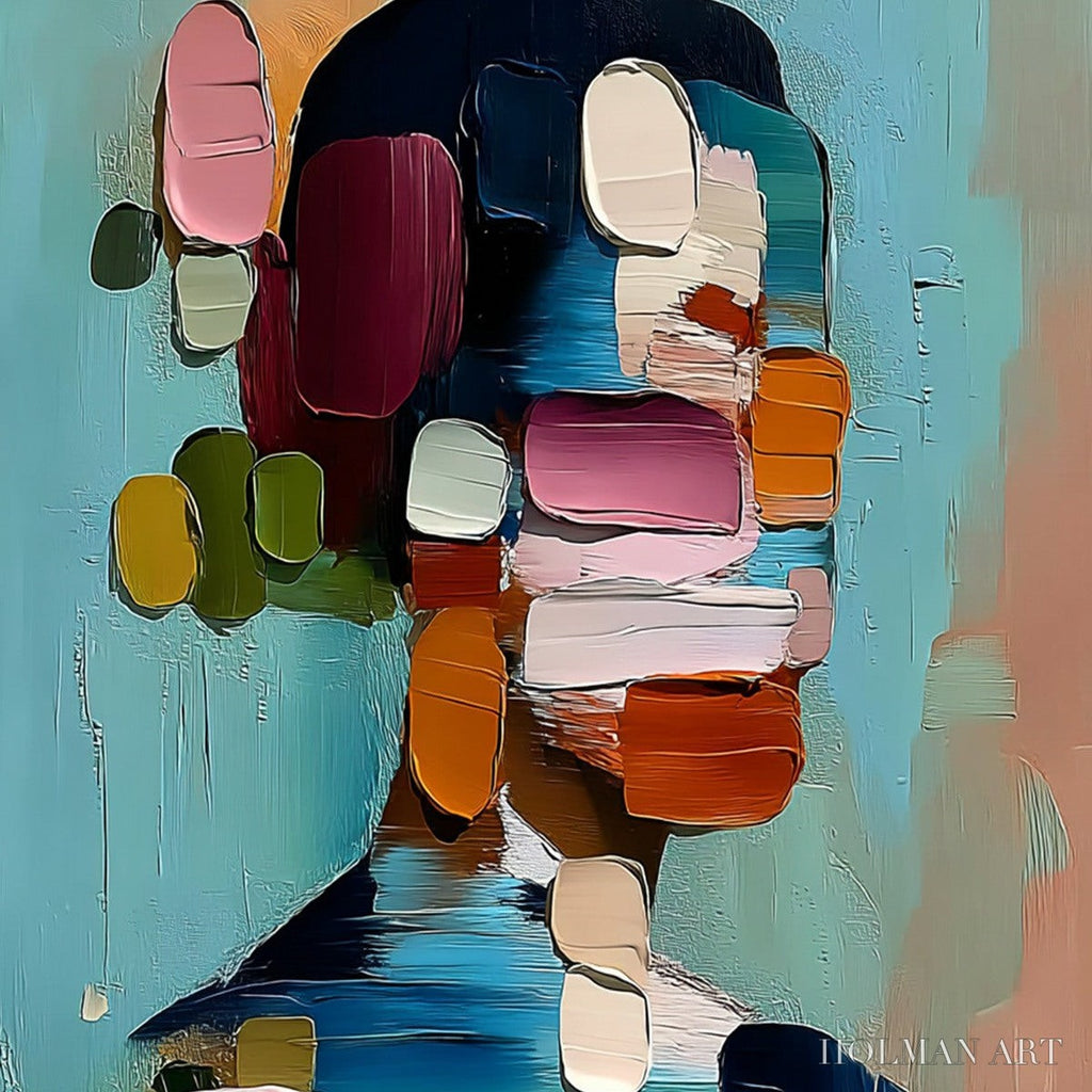 HOLMAN ART Personal Textured Abstract Portrait Impasto Oil Painting - image 5