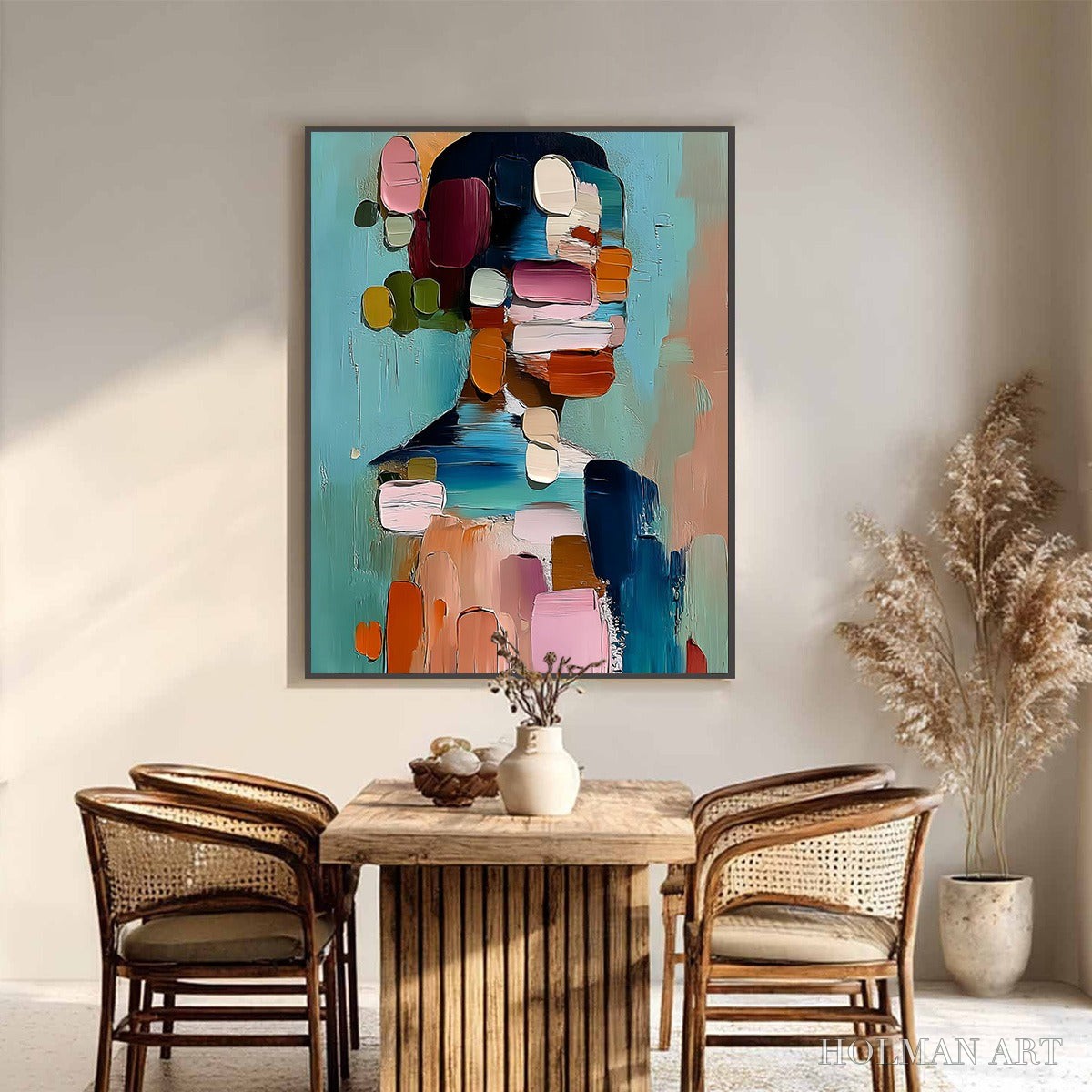 HOLMAN ART Personal Textured Abstract Portrait Impasto Oil Painting - image 6