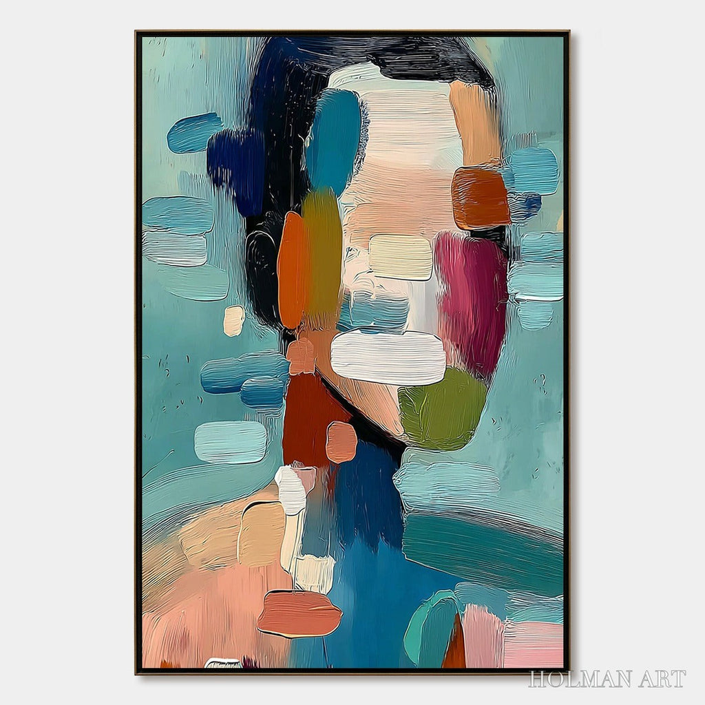HOLMAN ART Kaleidoscope – Textured Abstract Portrait Oil Painting - image 1