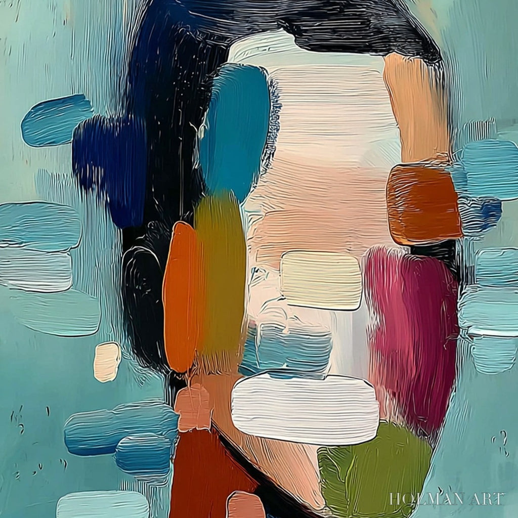 HOLMAN ART Kaleidoscope – Textured Abstract Portrait Oil Painting - image 3