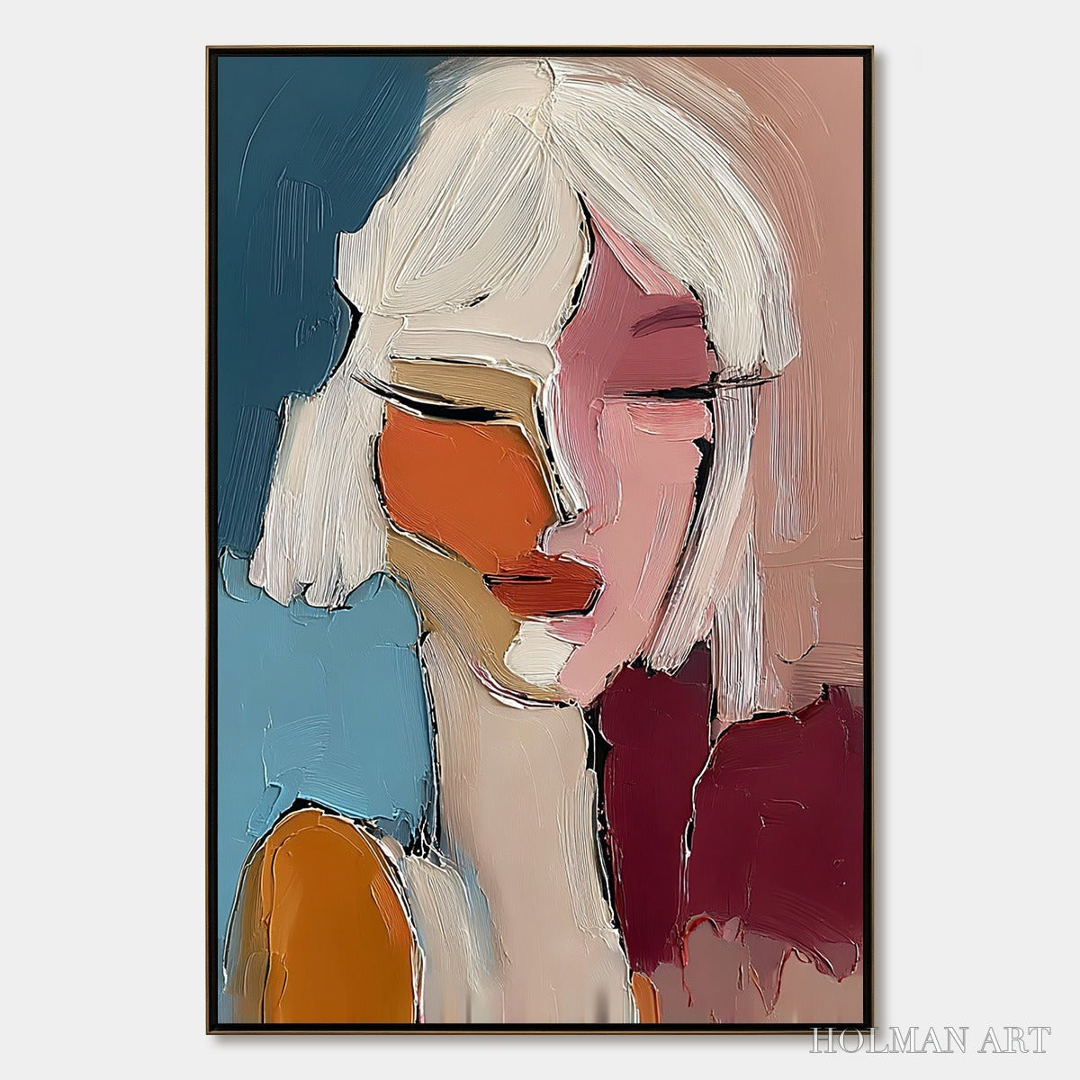 HOLMAN ART Alter Ego – Textured Abstract Portrait Painting of a Woman - image 1