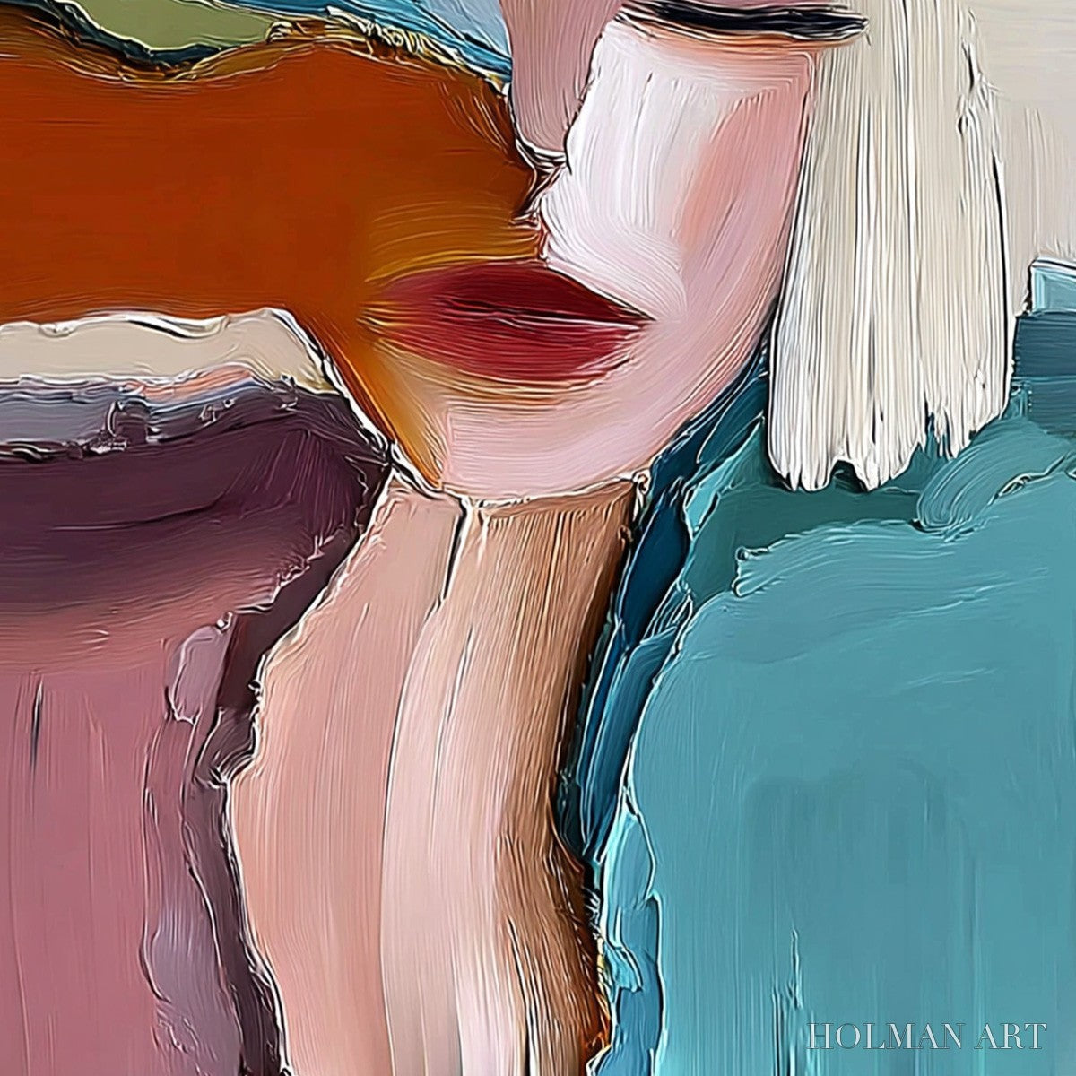 HOLMAN ART Inward – Abstract Figurative Portrait Painting with Thick Texture - image 5