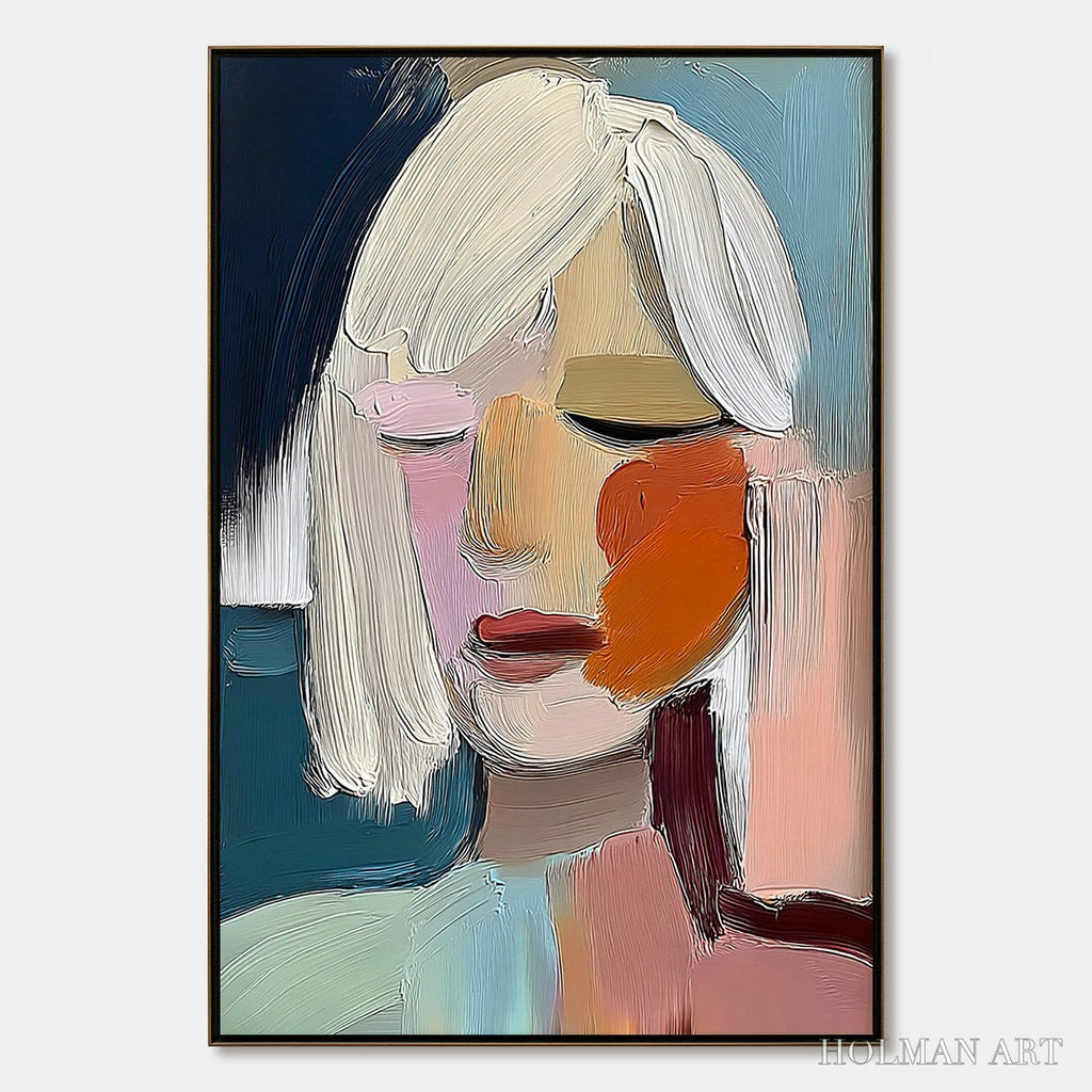 HOLMAN ART Whispers – Expressive Abstract Portrait Impasto Painting - image 1