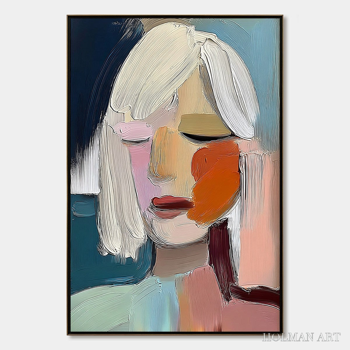 HOLMAN ART Whispers – Expressive Abstract Portrait Impasto Painting - image 1