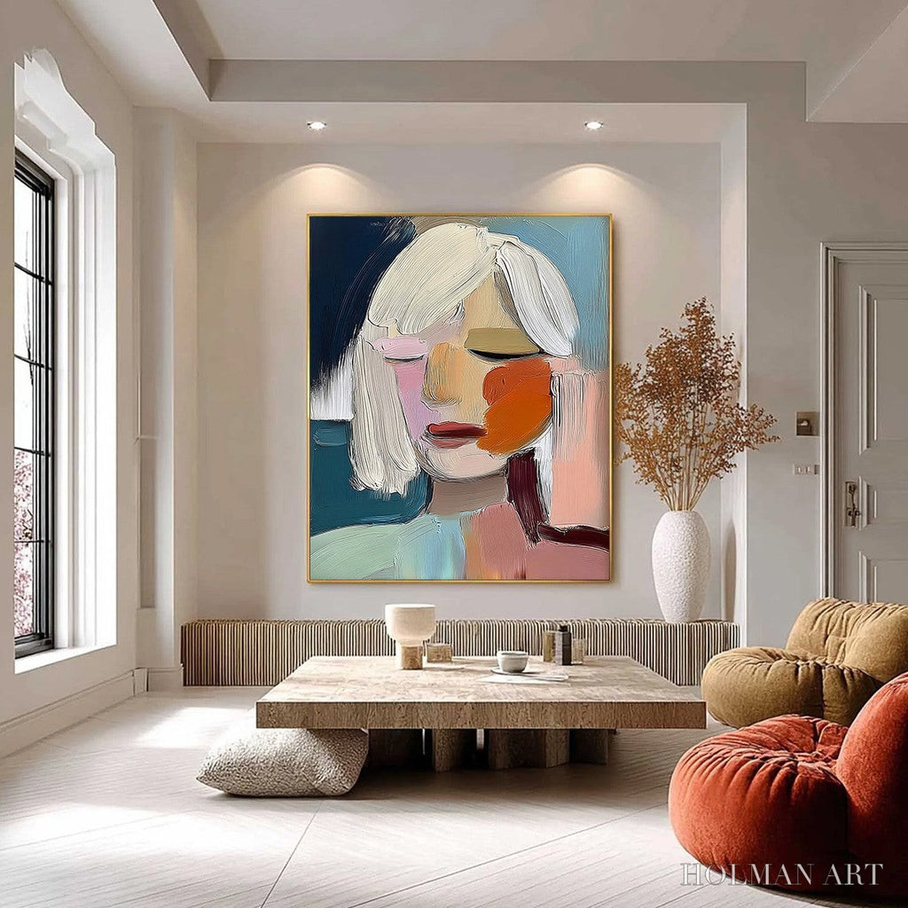HOLMAN ART Whispers – Expressive Abstract Portrait Impasto Painting - image 2