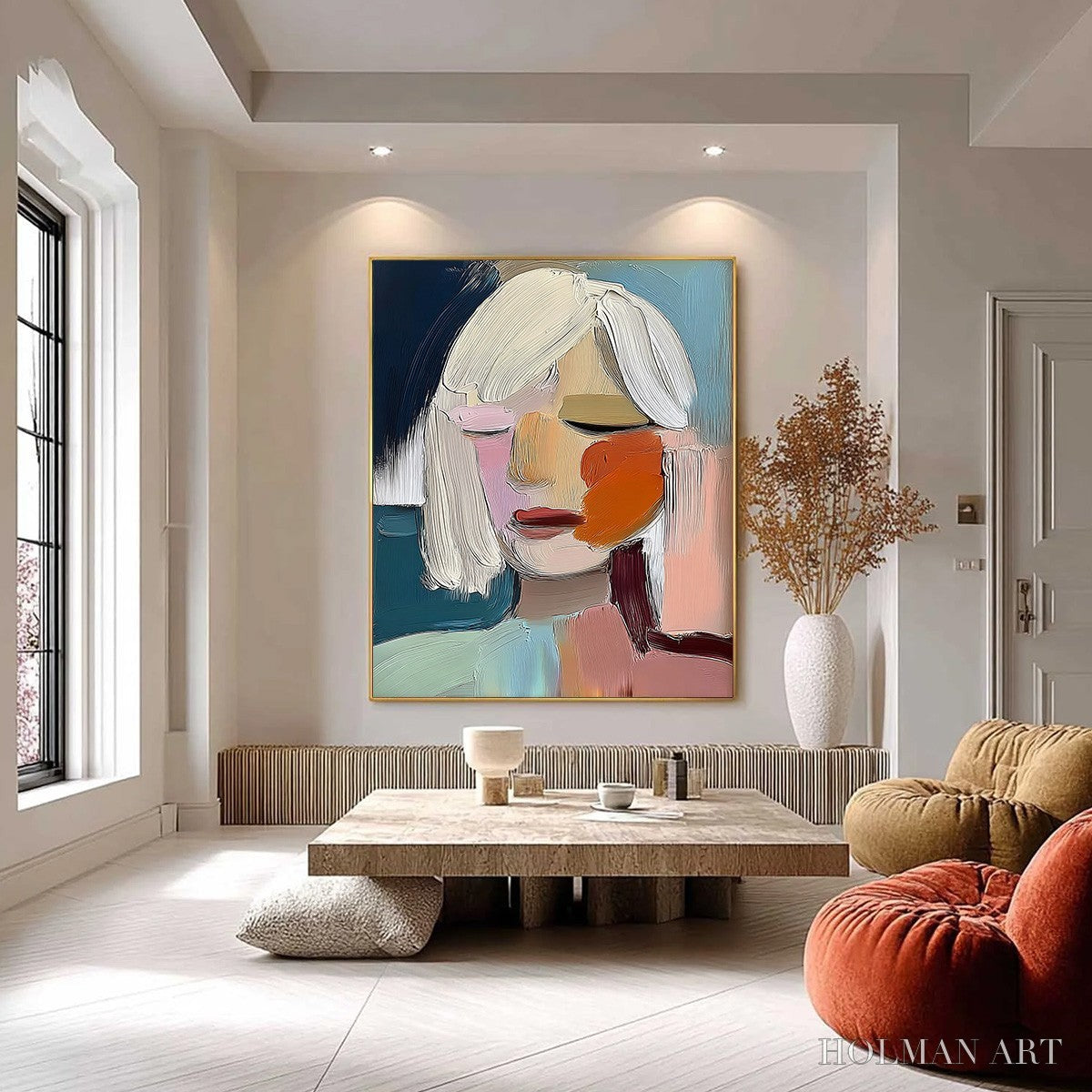HOLMAN ART Whispers – Expressive Abstract Portrait Impasto Painting - image 2