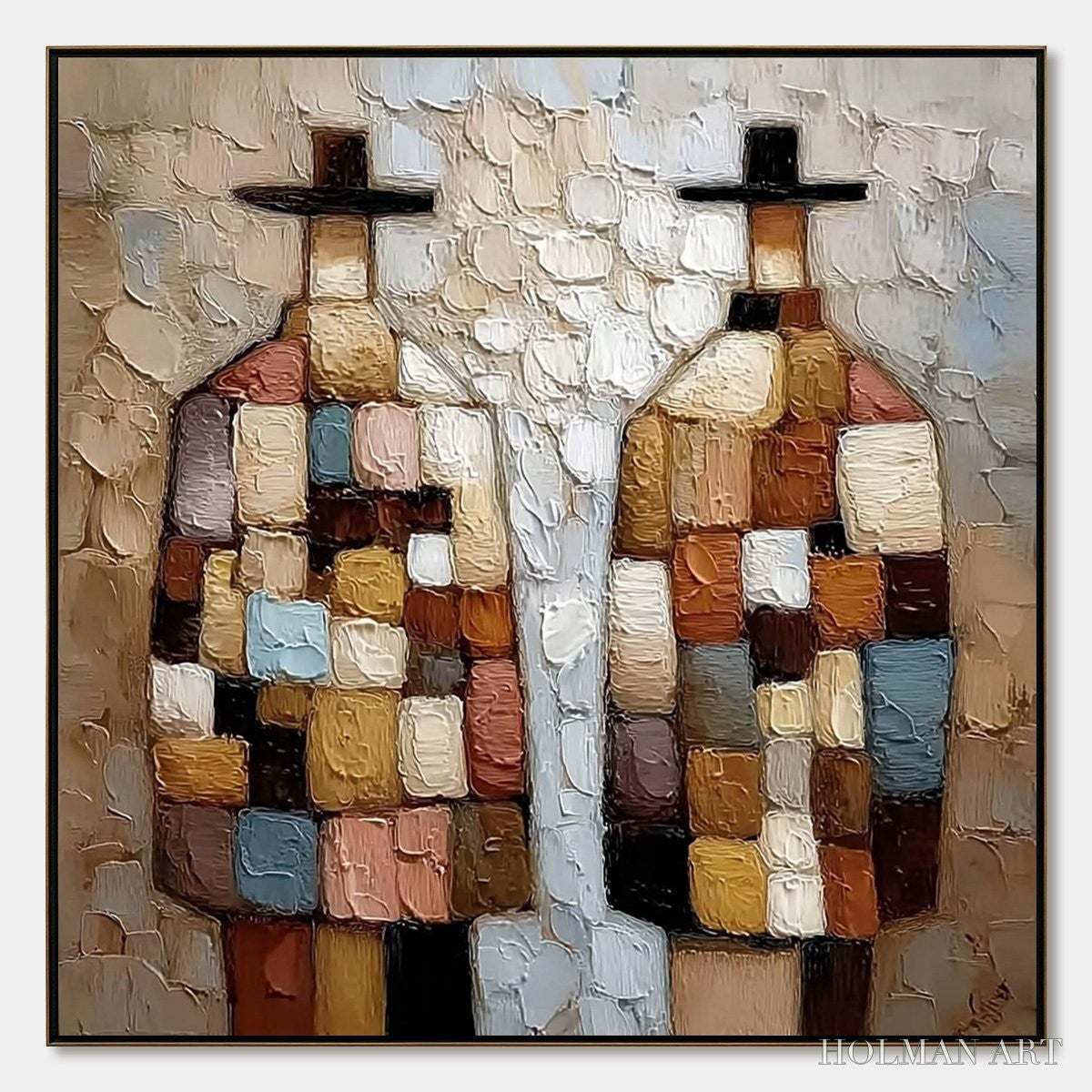 HOLMAN ART Kindred Spirits – Textured Impasto Figurative Portrait Oil Painting - image 1