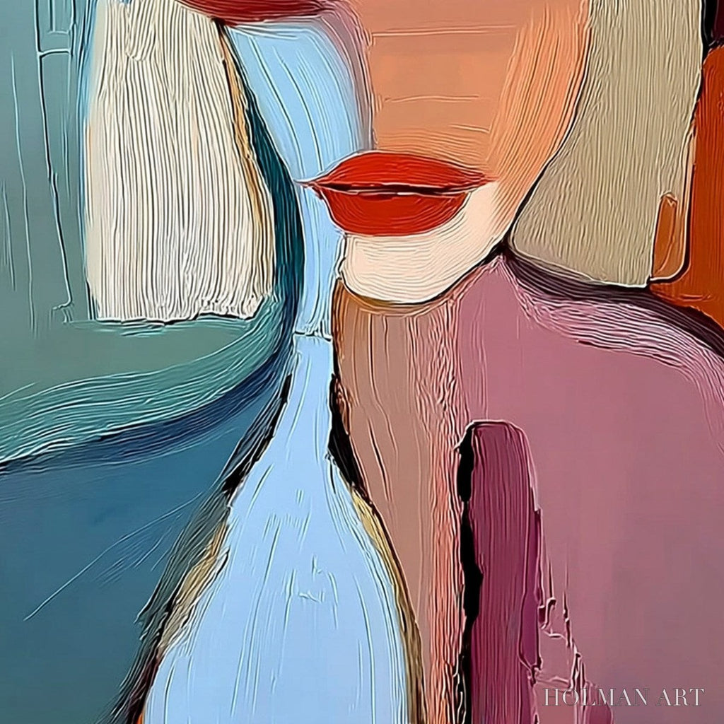 HOLMAN ART Moment in Color – Abstract Textured Portrait Painting of a Woman - image 5