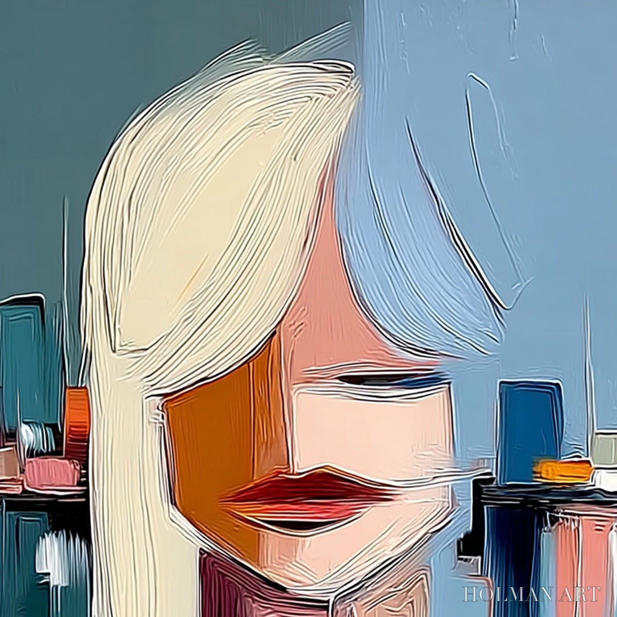 HOLMAN ART Urban Muse – Modern Abstract Portrait - image 3