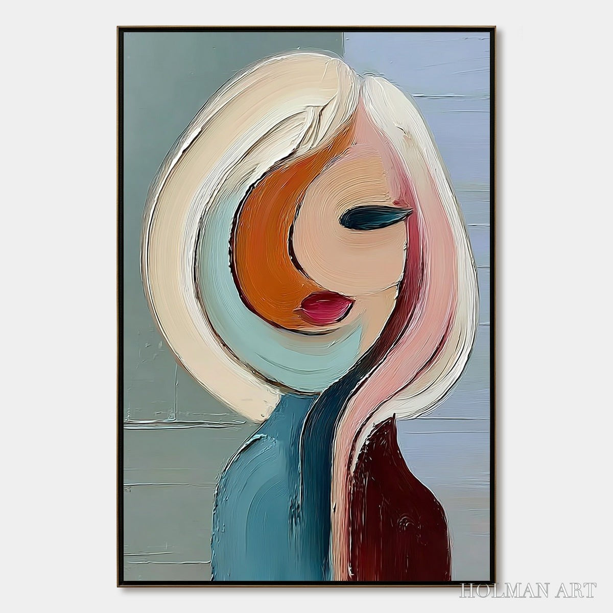 HOLMAN ART Inner World – Textured Abstract Figurative Portrait Painting - image 1