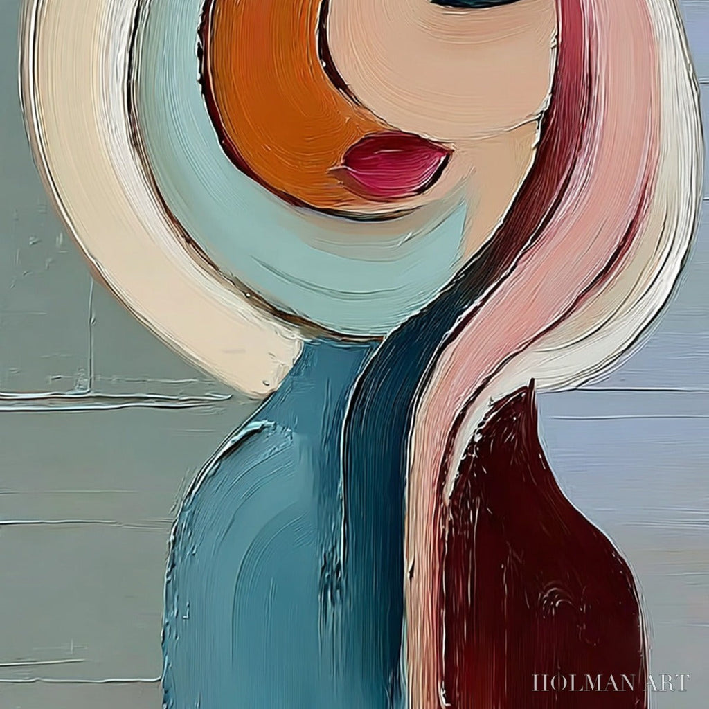 HOLMAN ART Inner World – Textured Abstract Figurative Portrait Painting - image 5