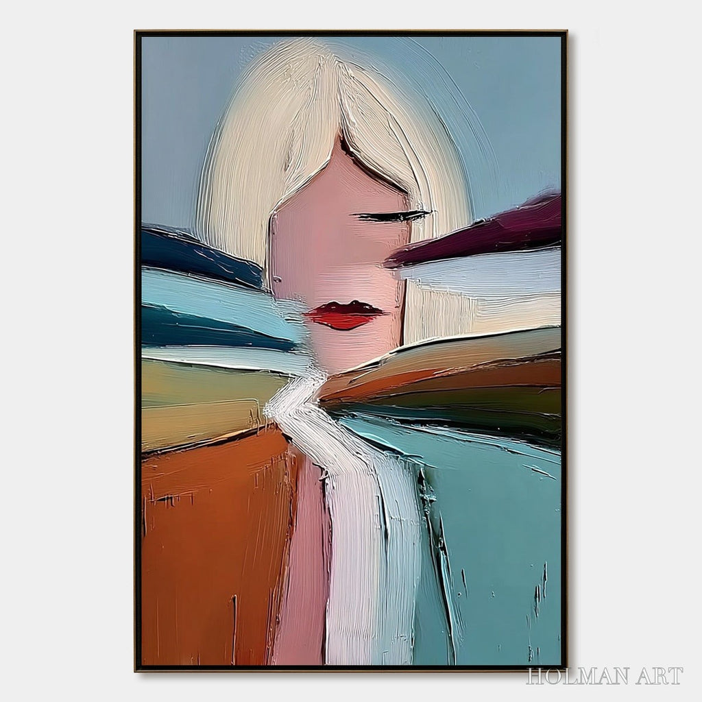 HOLMAN ART Eclat – Modern Abstract Portrait Oil Painting with Textured Brushstrokes - image 1