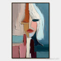 HOLMAN ART Mosaic Muse – Abstract Figurative Portrait Oil Painting with Heavy Texture - image 1