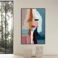 HOLMAN ART Mosaic Muse – Abstract Figurative Portrait Oil Painting with Heavy Texture - image 2